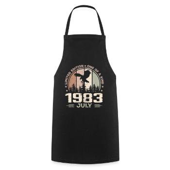 Incomparable since July 1983, 41st Anniversary - Cooking Apron - black - Front - AI Model Male 185 dark (185cm)