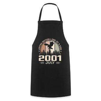 Incomparable depuis juillet 2001, 23e Anniversaire - Tablier de cuisine - noir - Devant - AI Model Male 185 dark (185cm)