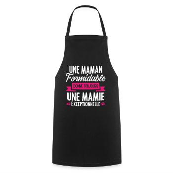 Une maman formidable donne toujours une mamie - Tablier de cuisine - noir - Devant - AI Model Male 185 dark (185cm)
