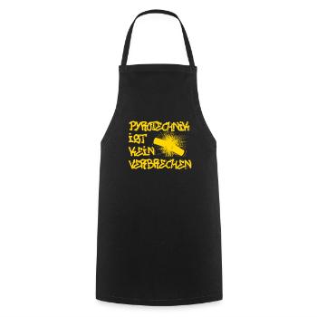 Pyrotechnik ist kein Verbrechen - Kochschürze - Schwarz - Vorne - AI Model Male 185 dark (185cm)