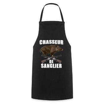 Chasseur De Sanglier Simplement Et parfaitement - Tablier de cuisine - noir - Devant - AI Model Male 185 dark (185cm)