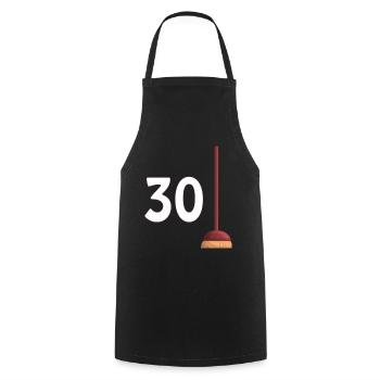 30 Besen Geschenk Ausdruck Geburtstag 30 Jahre - Kochschürze - Schwarz - Vorne - AI Model Male 185 dark (185cm)