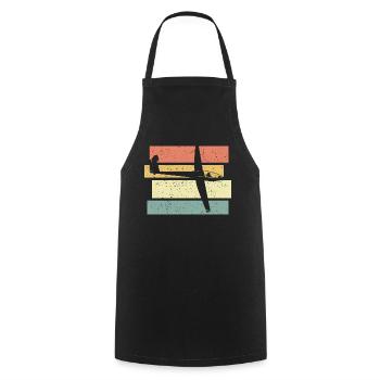 Glisse rétro vintage - Tablier de cuisine - noir - Devant - AI Model Male 185 dark (185cm)