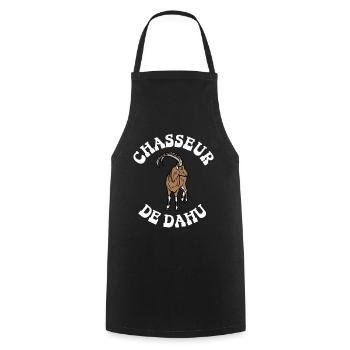chasseur de dahu - Tablier de cuisine - noir - Devant - AI Model Male 185 dark (185cm)
