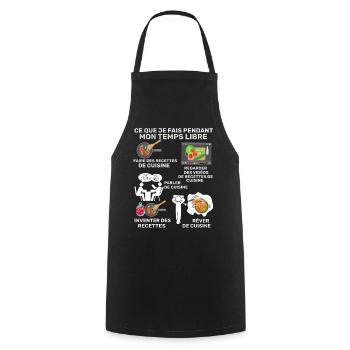 Cuisine Humour Passion Idée Cadeau Cuisinier - Tablier de cuisine - noir - Devant - AI Model Male 185 dark (185cm)