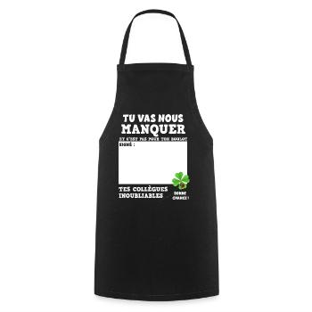 Tu Vas Nous Manquer Cadeau Départ Collègue - Tablier de cuisine - noir - Devant - AI Model Male 185 dark (185cm)