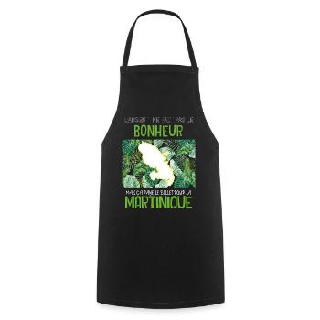 La Martinique Le bonheur Citation Billet D'Avion - Tablier de cuisine - noir - Devant - AI Model Male 185 dark (185cm)