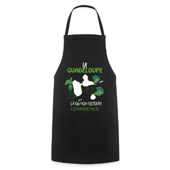 la Guadeloupe C'estmon histoire Citation - Tablier de cuisine - noir - Devant - AI Model Male 185 dark (185cm)
