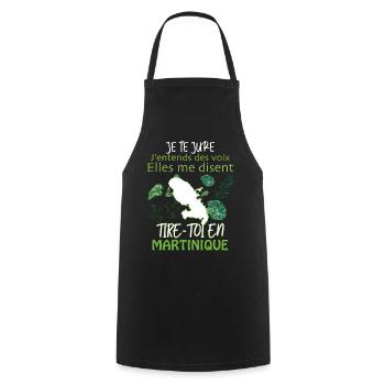La Martinique Cadeau Message Humour Homme Femme - Tablier de cuisine - noir - Devant - AI Model Male 185 dark (185cm)