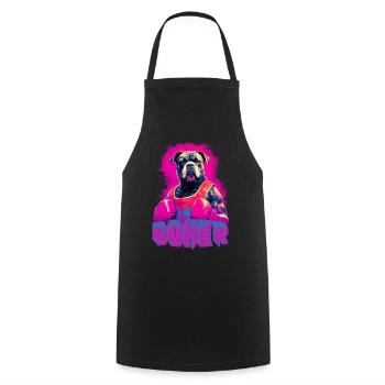 Boxer Dog With Boxing Gloves - Cooking Apron - black - Front - AI Model Male 185 dark (185cm)