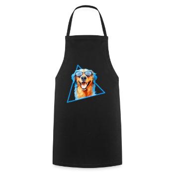 Golden Retriever With Sunglasses - Cooking Apron - black - Front - AI Model Male 185 dark (185cm)