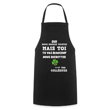 Cadeau Départ Collègue Humour Bonne Chance - Tablier de cuisine - noir - Devant - AI Model Male 185 dark (185cm)