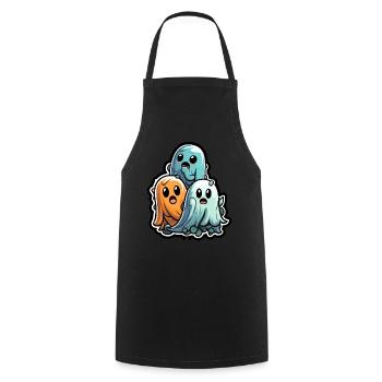 Sugary Ghost Trio Halloween Ghosts - Cooking Apron - black - Front - AI Model Male 185 dark (185cm)