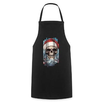 Dark Spell: Le crâne du Père Noël Crâne - Tablier de cuisine - noir - Devant - AI Model Male 185 dark (185cm)