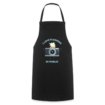 I love flashing in public - Cooking Apron - black - Front - AI Model Male 185 dark (185cm)