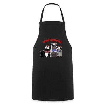STREET CATS MERRY CHRISTMAS - Cooking Apron - black - Front - AI Model Male 185 dark (185cm)
