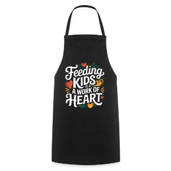 Feeding Kids Is A Work Of Heart 7 - Kochschürze - Schwarz - Vorne - AI Model Male 185 dark (185cm)