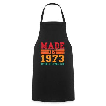 1973 Birthday Vintage Saying - Cooking Apron - black - Front - AI Model Male 185 dark (185cm)