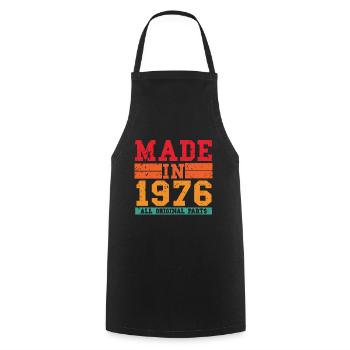 1976 Geburtstag Vintage Spruch - Kochschürze - Schwarz - Vorne - AI Model Male 185 dark (185cm)