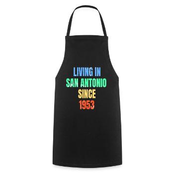 Retro Vintage Living à San Antonio depuis 1953 - Tablier de cuisine - noir - Devant - AI Model Male 185 dark (185cm)