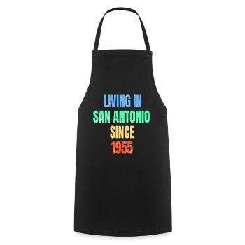Retro Vintage Living à San Antonio depuis 1955 - Tablier de cuisine - noir - Devant - AI Model Male 185 dark (185cm)