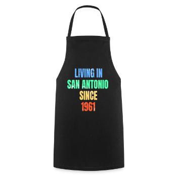 Retro Vintage Living à San Antonio depuis 1961 - Tablier de cuisine - noir - Devant - AI Model Male 185 dark (185cm)