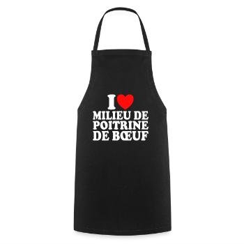 Boucher I Love Milieu De Poitrine De Boeuf - Tablier de cuisine - noir - Devant - AI Model Male 185 dark (185cm)