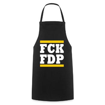 Fck fdp - Tablier de cuisine - noir - Devant - AI Model Male 185 dark (185cm)