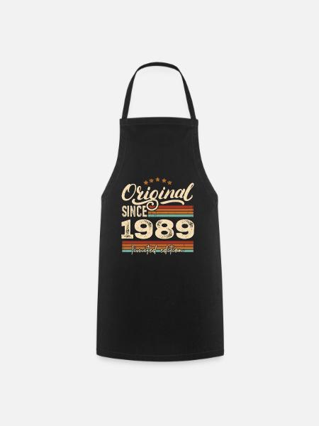 Original 1989 Vintage - Cadeau D’anniversaire 1989 - Tablier de cuisine - noir