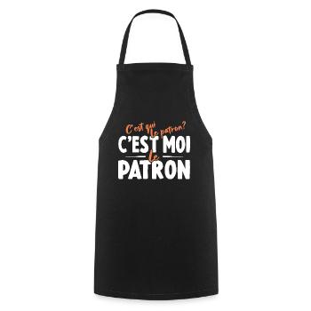 C'est Qui Le Patron C'est Moi Le Patron - Tablier de cuisine - noir - Devant - AI Model Male 185 dark (185cm)