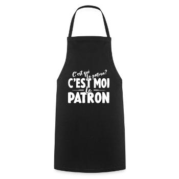 C'est Qui Le Patron C'est Moi Le Patron - Tablier de cuisine - noir - Devant - AI Model Male 185 dark (185cm)