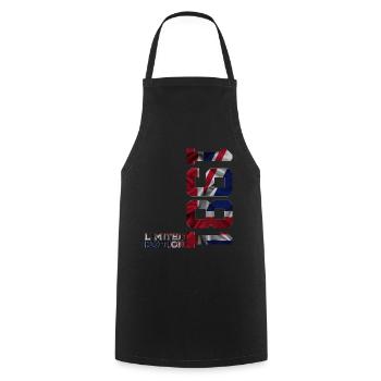 ÉDITION LIMITÉE ANGLETERRE 45E ANNIVERSAIRE 1981 - Tablier de cuisine - noir - Devant - AI Model Male 185 dark (185cm)