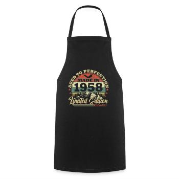 1958 Naissance Vintage Geburtstg Retro - Tablier de cuisine - noir - Devant - AI Model Male 185 dark (185cm)
