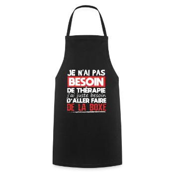 Boxeur boxe cadeau drôle combattant ring - Tablier de cuisine - noir - Devant - AI Model Male 185 dark (185cm)
