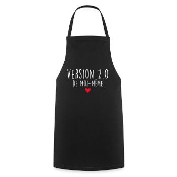 Version 2.0 de moi-meme Cadeau Femme Forte - Tablier de cuisine - noir - Devant - AI Model Male 185 dark (185cm)