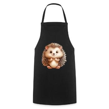 Cute sitting hedgehog - Cooking Apron - black - Front - AI Model Male 185 dark (185cm)