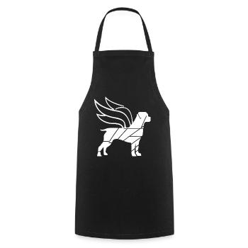 Rottweiler Angel with Wings Silhouette - Cooking Apron - black - Front - AI Model Male 185 dark (185cm)