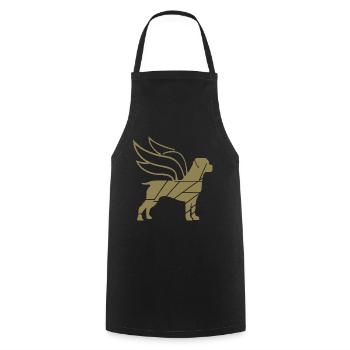 Rottweiler Angel with Wings Silhouette - Cooking Apron - black - Front - AI Model Male 185 dark (185cm)