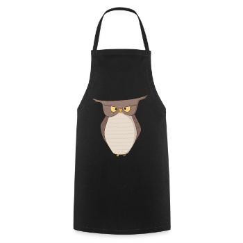 Hibou Noctambule - Tablier de cuisine - noir - Devant - AI Model Male 185 dark (185cm)