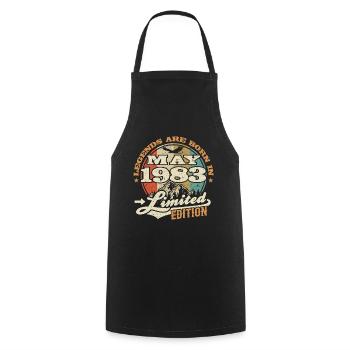 legend born in 1983 - 40 years old - Cooking Apron - black - Front - AI Model Male 185 dark (185cm)