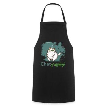 Chat J'ai pété - Kochschürze - Schwarz - Vorne - AI Model Male 185 dark (185cm)