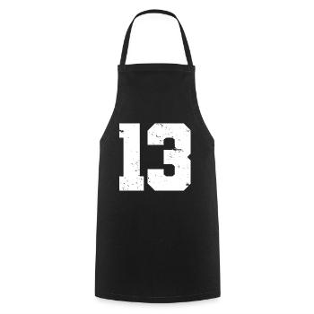 Cool Number 13 - 13 Years Old 13th Birthday Gift - Cooking Apron - black - Front - AI Model Male 185 dark (185cm)