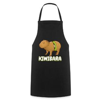 Kiwibara Capybara - Kochschürze - Schwarz - Vorne - AI Model Male 185 dark (185cm)