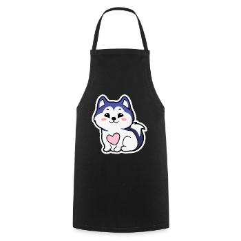 Husky süßes Herz Hund Geschenk Malamute - Kochschürze - Schwarz - Vorne - AI Model Male 185 dark (185cm)