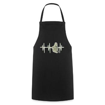 Heartbeat Weed - Cooking Apron - black - Front - AI Model Male 185 dark (185cm)