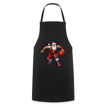 Joueurs de basket-ball de Noël - Tablier de cuisine - noir - Devant - AI Model Male 185 dark (185cm)