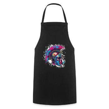 Spartan Skull Gladiator - Cooking Apron - black - Front - AI Model Male 185 dark (185cm)
