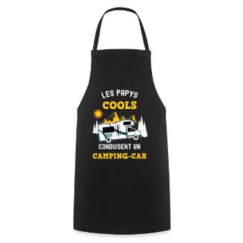 Camping-car papy cool - Tablier de cuisine - noir - Devant - AI Model Male 185 dark (185cm)