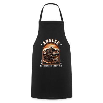 Fisch Angeln Angler Fischer Angel Haken Geschenk - Kochschürze - Schwarz - Vorne - AI Model Male 185 dark (185cm)