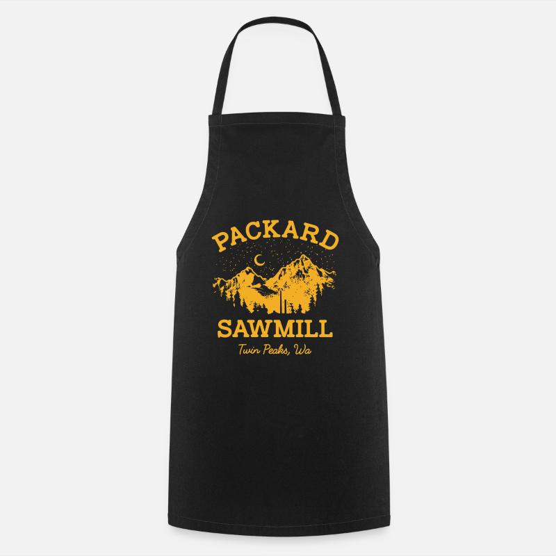 Packard Sawmill Graphic - Cooking Apron - black